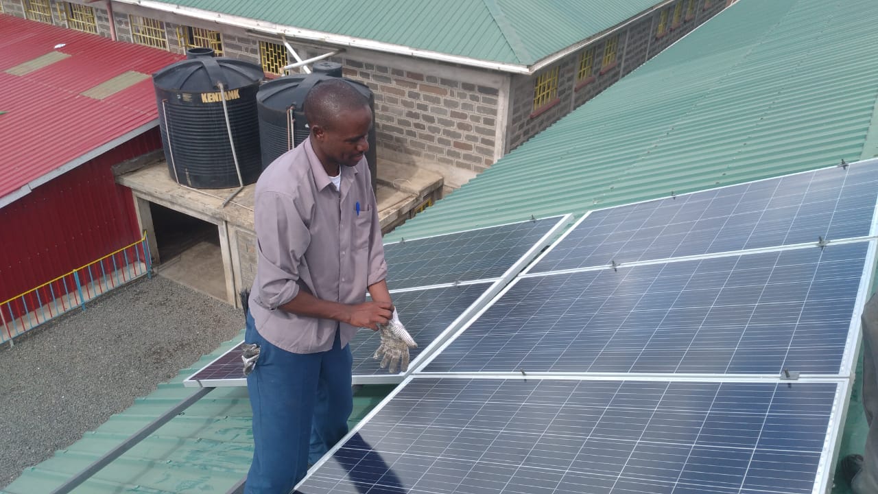 SOLAR PANELS BEING INSTALLED